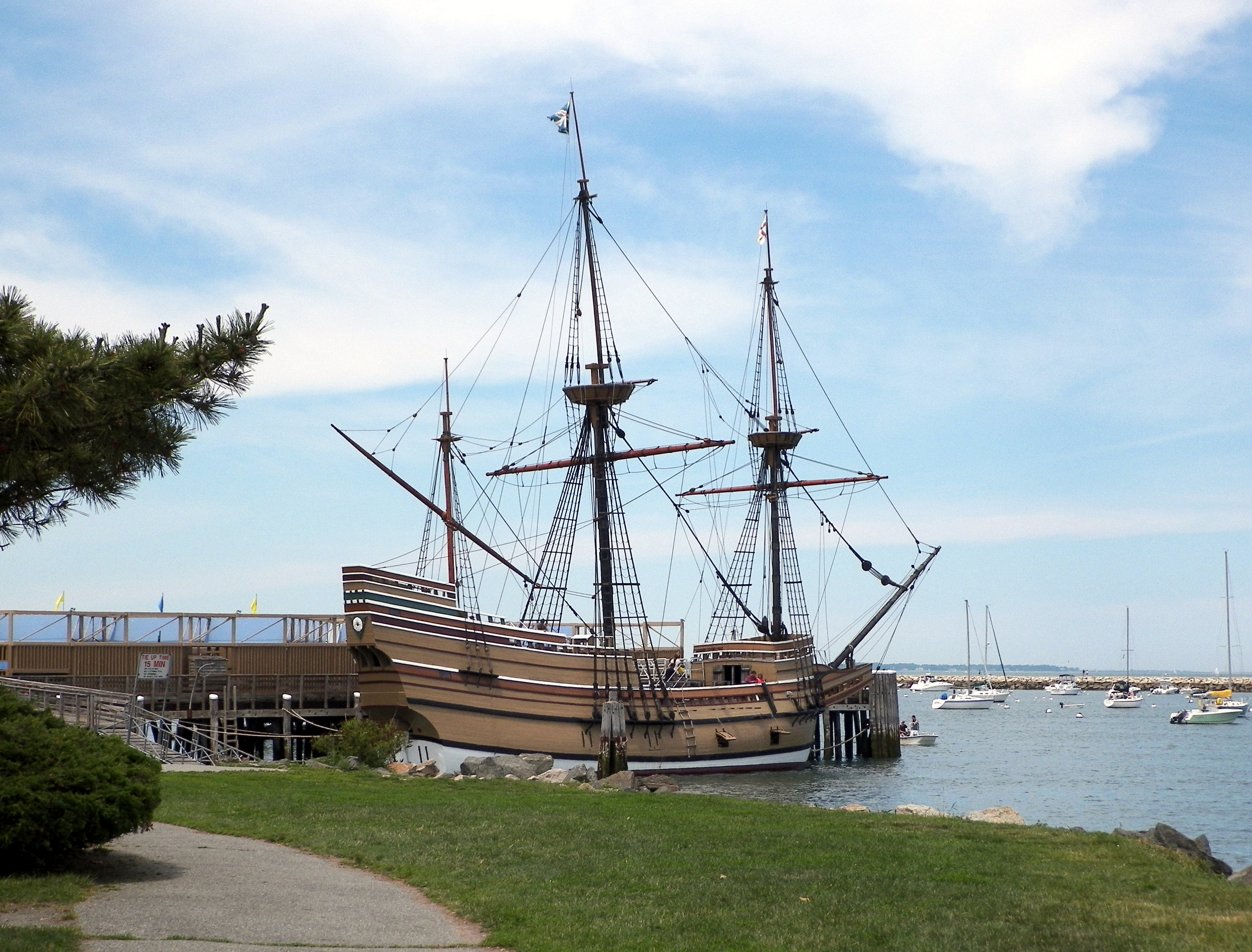 The Mayflower II at Plymouth Harbor in Plymouth, Massachusetts